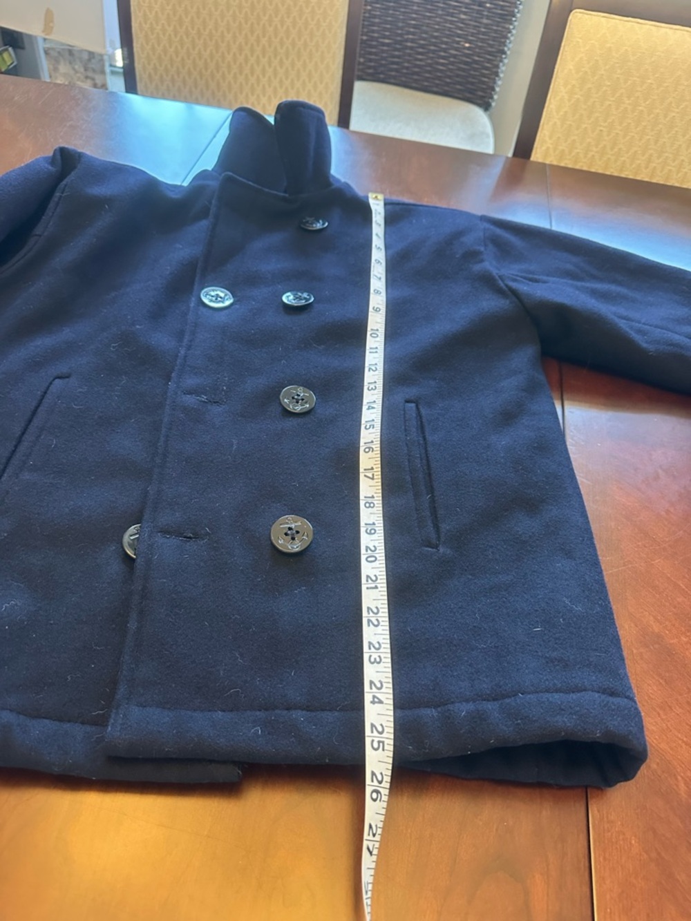 Navy blue women’s peacoat wool blend size L 14 _ 16 - Picture 7 of 10